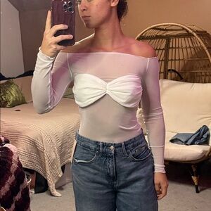 Elegant White Off-Shoulder Top